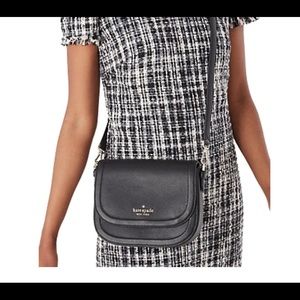 NWT Kate Spade Black Saddle Bag